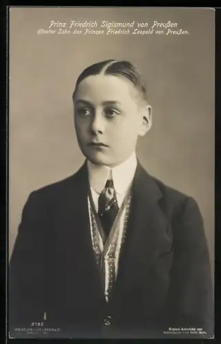 AK Prinz Friedrich Sigismund von Preussen, ältester Sohn des Prinzen Friedrich Leopold von Preussen