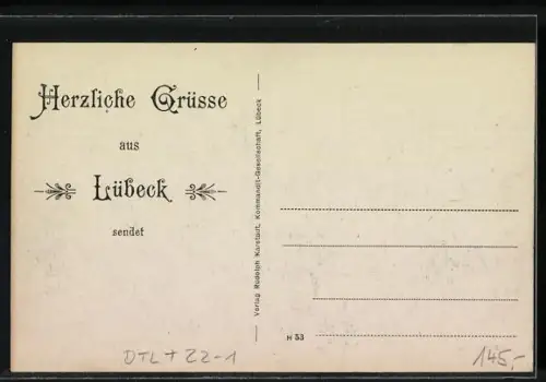 AK Lübeck, Synagoge mit Park