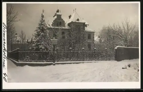 Foto-AK Bruck a. M., Bergstrasse im Schnee
