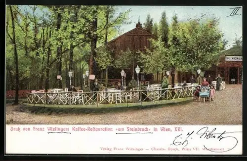 AK Wien, Café-Restaurant Am Steinbruch, Inh. Franz Wiesinger