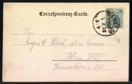 AK Weissenkirchen i. d. Wachau, Gasthaus im Ort, Blick zur Kirche