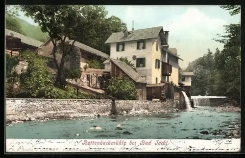 AK Bad Ischl, Blick zur Rettenbachmühle