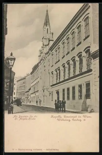 AK Wien, Währing, Kapelle mit Pensionat St. Ursula in der Gentzgasse 18