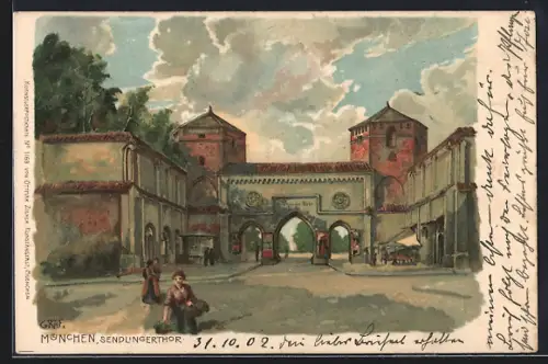 Lithographie München, Partie am Sendlingertor