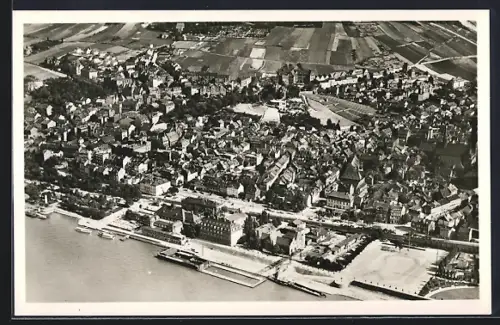 AK Bingen a. Rh., Totalansicht vom Flugzeug aus