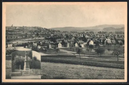 AK Thür bei Mayen, Ortsansicht, Kriegerdenkmal