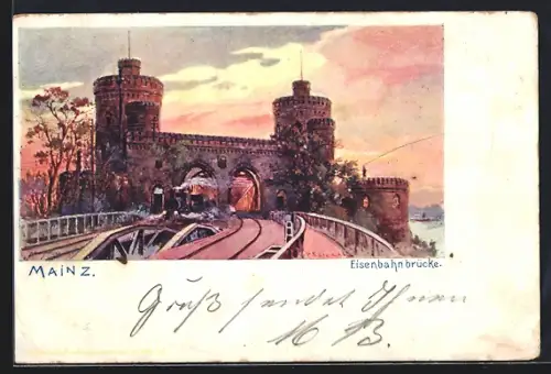AK Mainz, An der Eisenbahnbrücke