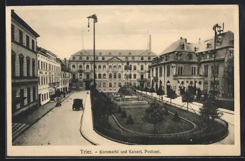AK Trier, Kornmarkt, Kaiserl. Postamt