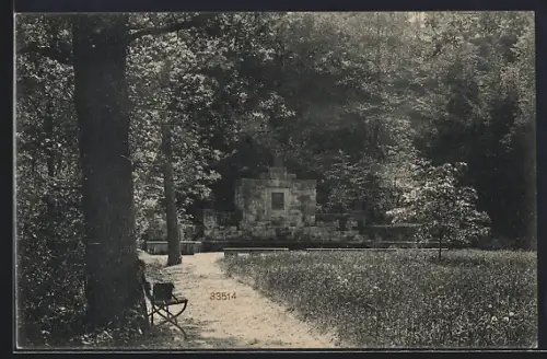 AK Bad Bibra, Beim Kaiser Wilhelm-Denkmal