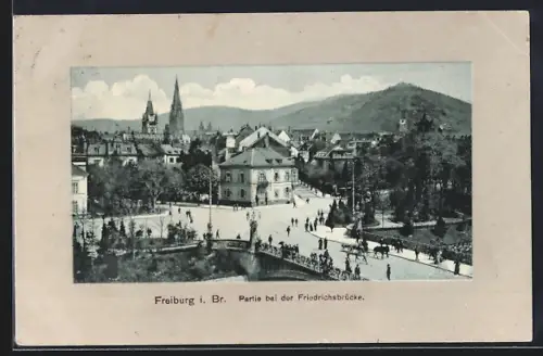 AK Freiburg i. Br., Partie bei der Friedrichsbrücke