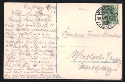 AK Freiburg i. Br., Partie bei der Friedrichsbrücke