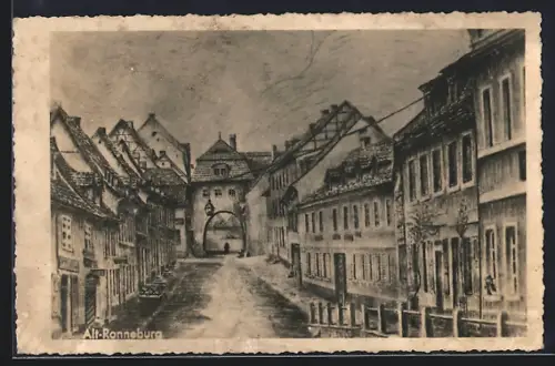 AK Ronneburg / Thüringen, Strassenpartie & Unteres Tor