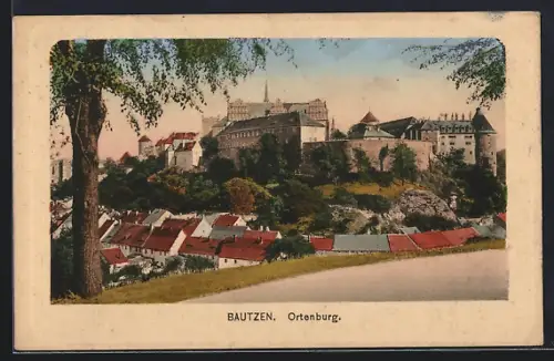 AK Bautzen, Teilansicht mit Ortenburg