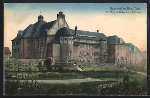 AK Neunkirchen /Trier, St. Vincenz-Waisenhaus, Rückseite