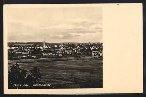 AK Buss /Saar, Totalansicht mit Feldern aus der Vogelschau