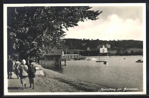 AK Herrsching am Ammersee, Promenade am Seeufer