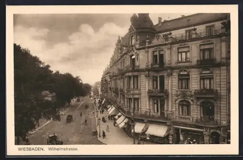 AK Wiesbaden, Blick auf die Wilhelmstrasse