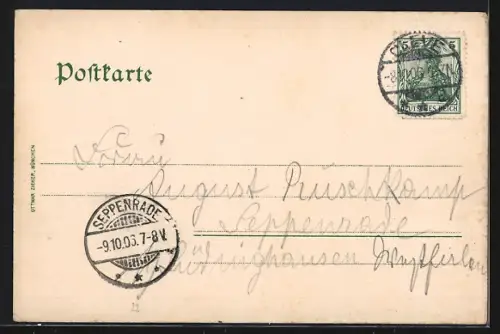 AK Cleve, Schwanenturm, Ansicht von einer Strassenkreuzung