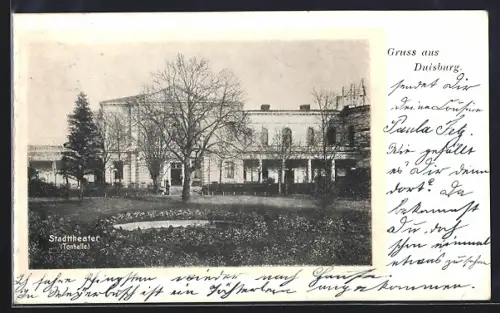AK Duisburg, Stadttheater / Tonhalle mit Anlage