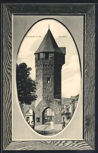 AK Braubach a. Rh., Obertor, Passepartout