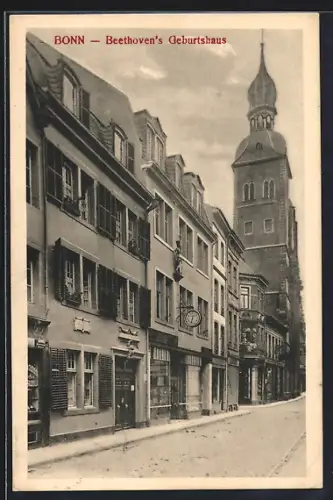 AK Bonn, das Beethovenhaus in der Bonngasse