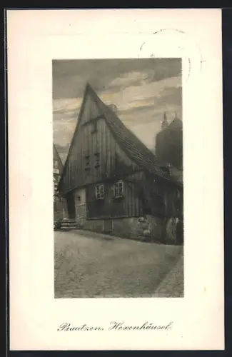 AK Bautzen, Hexenhäusel am Abend