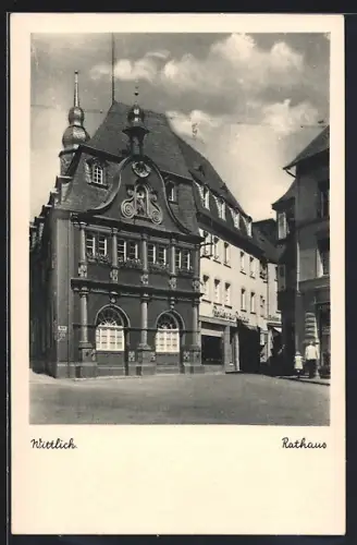 AK Wittlich, Rathaus mit Strassenpartie