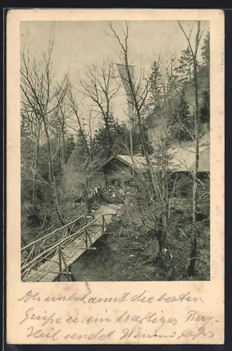 AK Egling /Isarthal, Münchner Naturfreunde-Haus Klause im Schindergraben