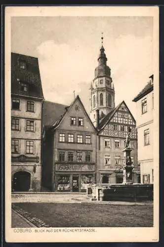 AK Coburg, Blick aus der Rückertstrasse