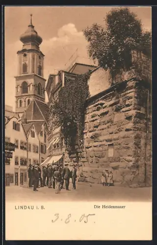 AK Lindau / Bodensee, Strasse an der Heidenmauer