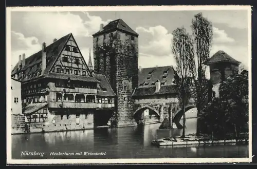 AK Nürnberg, Henkerturm mit Weinstadel