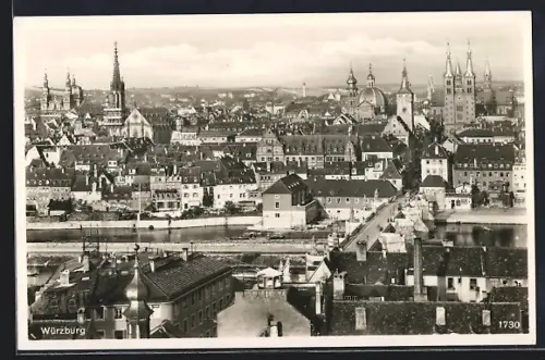 AK Würzburg, Teilansicht mit Flusspartie
