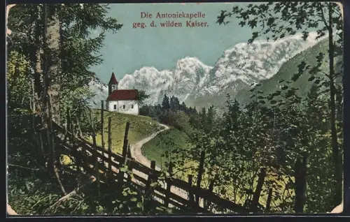 AK Ebbs, Antoniekapelle gegen Wilden Kaiser