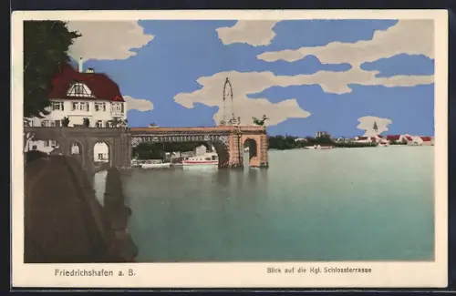 AK Friedrichshafen, Blick auf die Kgl. Schlossterrasse