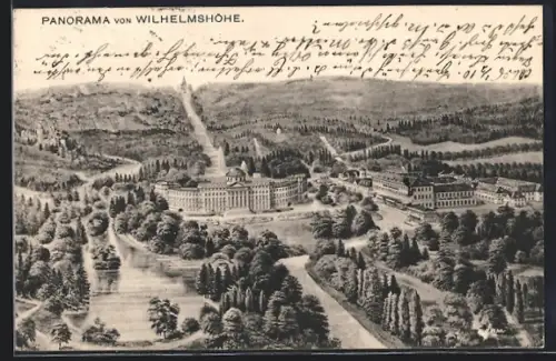 AK Wilhelmshöhe, Teilansicht vom Flugzeug aus
