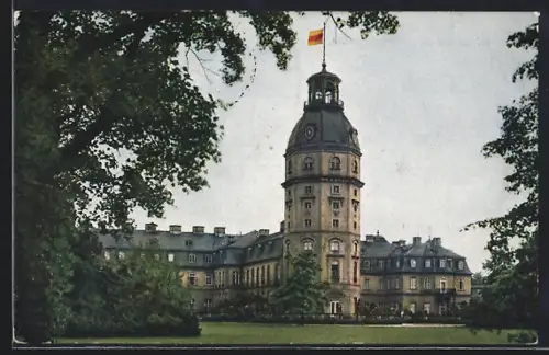 AK Karlsruhe, Residenzschloss, Gartenseite