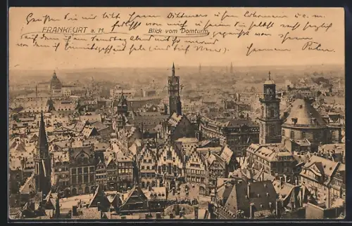 AK Alt-Frankfurt, Blick vom Domturm auf die Stadt