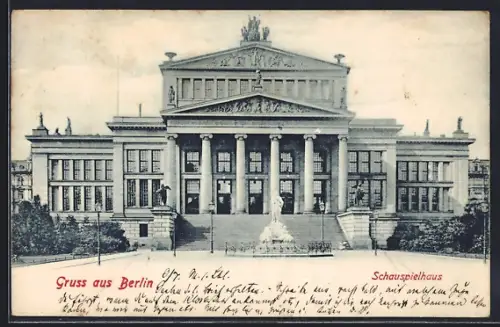 AK Berlin, Blick auf Schauspielhaus am Gendarmenmarkt