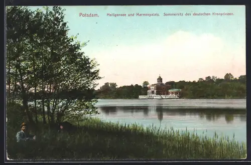 AK Potsdam, Heiligensee und Marmorpalais, Sommersitz des deutschen Kronprinzen