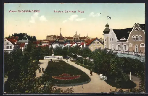 AK Wörishofen, Kneipp-Denkmal Platz