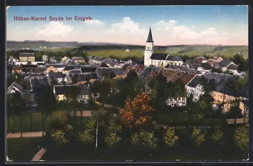 AK Sayda i. Erzgebirge, Ortsansicht mit Kirche