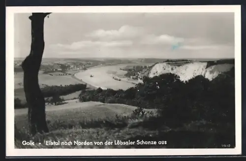 AK Golk, Elbtal nach Norden von der Löbsaler Schanze aus