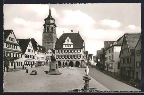 AK Weil der Stadt, Marktplatz mit Kepler-Denkmal