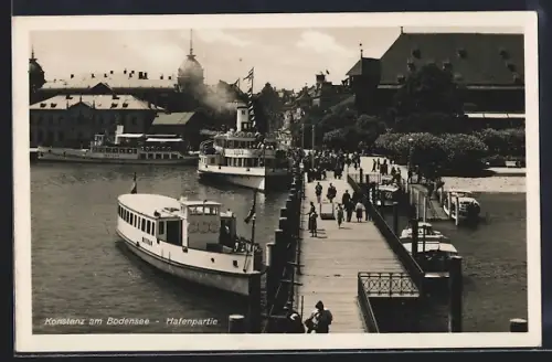 AK Konstanz am Bodensee, Hafenpartie