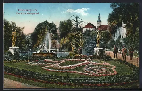 AK Offenburg i. B., Partie im Zwingerpark