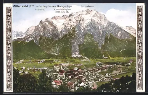 AK Mittenwald, Karwendelgebirge, Viererspitz, Gerberkreuz