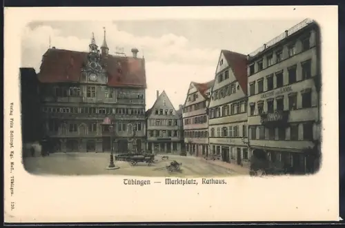 AK Tübingen, Marktplatz, Rathaus