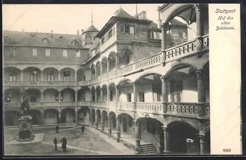 AK Stuttgart, Hof des alten Schlosses