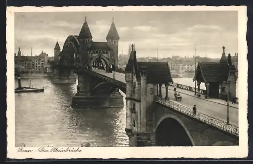 AK Bonn, Blick auf die Rheinbrücke