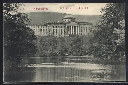 AK Wilhelmshöhe, Schloss mit Schlossteich